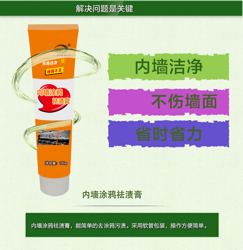Anti-Interior Wall Graffiti Stain Cleaning Cream Wall Footprints Children's Brush Pencil Crayon Printed Friction Marks Decontamination Agent Anti-Interior Wall Graffiti Stain Cleaning Cream Wall Footprints Children's Brush Pencil Crayon Printed Friction Marks Decontamination Agent