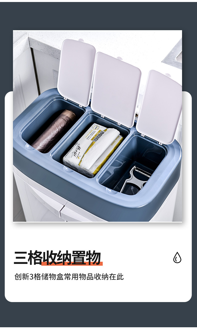 Creative Wet and Dry Classification Trash Can Living Room and Kitchen Large Trash Can Garbage Classification with Pulley Creative Wet and Dry Classification Trash Can Living Room and Kitchen Large Trash Can Garbage Classification with Pulley