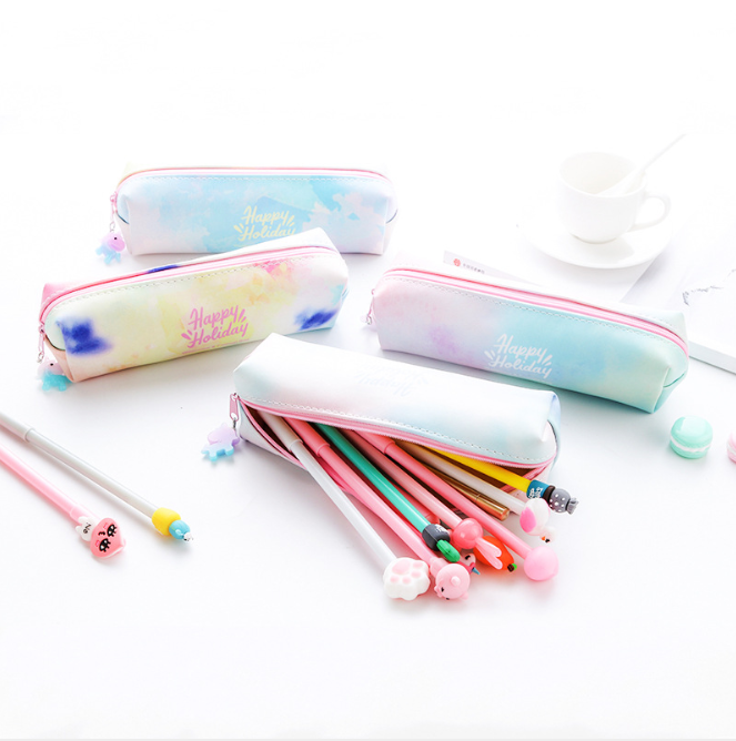 Pencil bag stationery bag PU pen bag unicorn pen bag pendant pen bag cosmetic bag