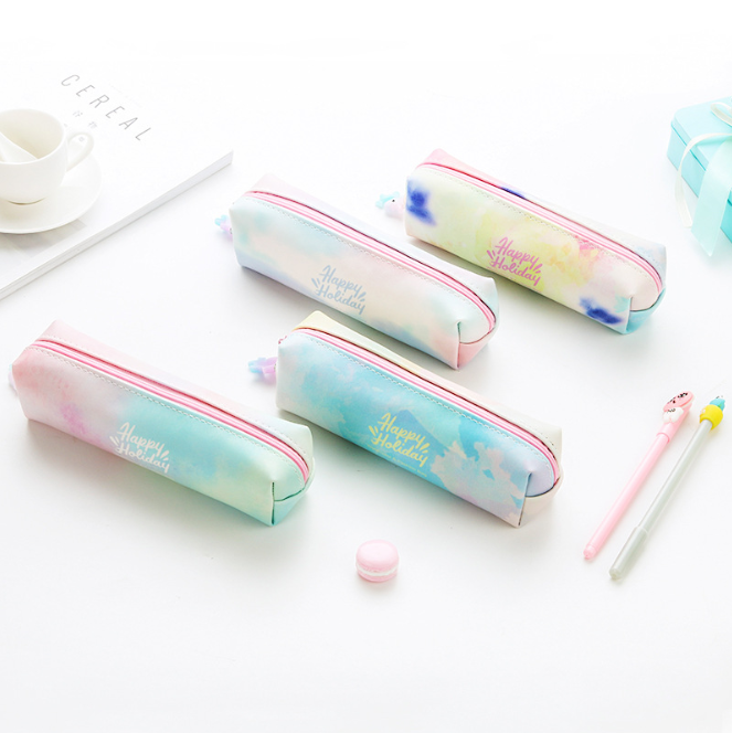 Pencil bag stationery bag PU pen bag unicorn pen bag pendant pen bag cosmetic bag