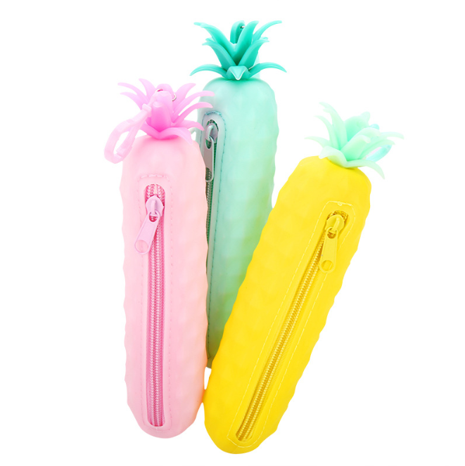 Silicone pencil bag fruit pencil bag imitation vegetable stationery bag pineapple pen bag modeling pen bag