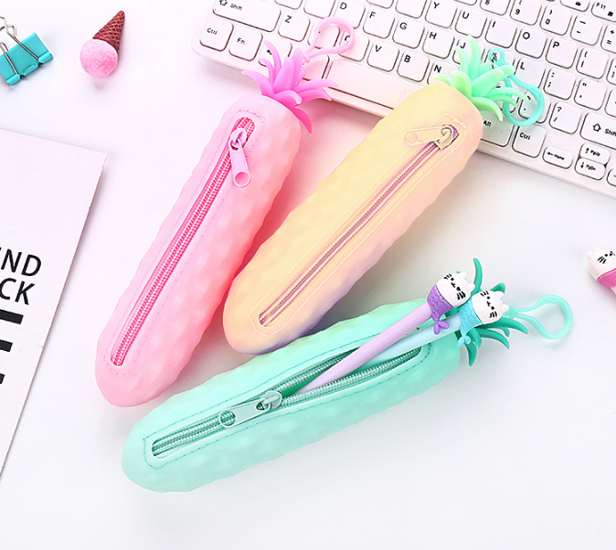 Silicone pencil bag fruit pencil bag imitation vegetable stationery bag pineapple pen bag modeling pen bag Silicone pencil bag fruit pencil bag imitation vegetable stationery bag pineapple pen bag modeling pen bag