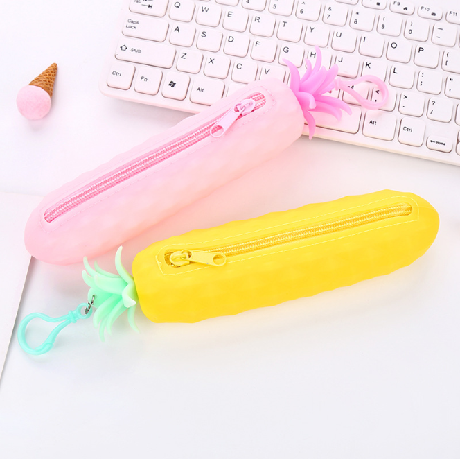 Silicone pencil bag fruit pencil bag imitation vegetable stationery bag pineapple pen bag modeling pen bag