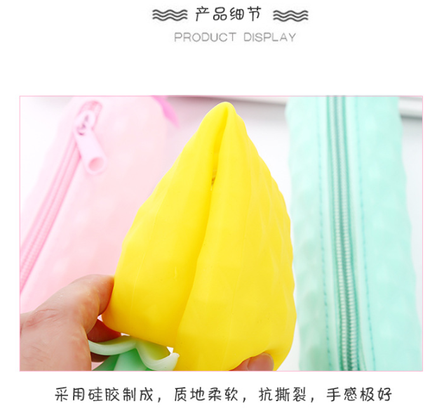Silicone pencil bag fruit pencil bag imitation vegetable stationery bag pineapple pen bag modeling pen bag Silicone pencil bag fruit pencil bag imitation vegetable stationery bag pineapple pen bag modeling pen bag