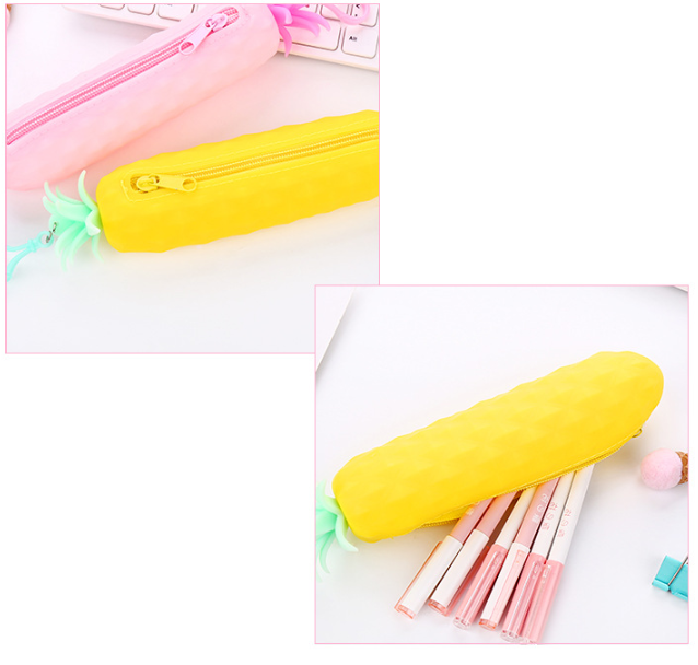 Silicone pencil bag fruit pencil bag imitation vegetable stationery bag pineapple pen bag modeling pen bag Silicone pencil bag fruit pencil bag imitation vegetable stationery bag pineapple pen bag modeling pen bag