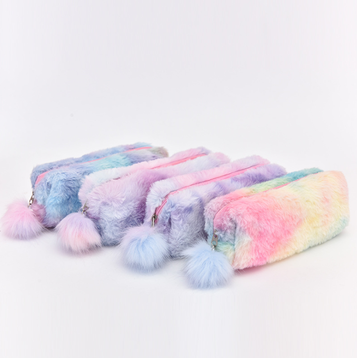 Plush pen bag pencil bag stationery bag storage bag stationery bag large capacity pen bag makeup bag