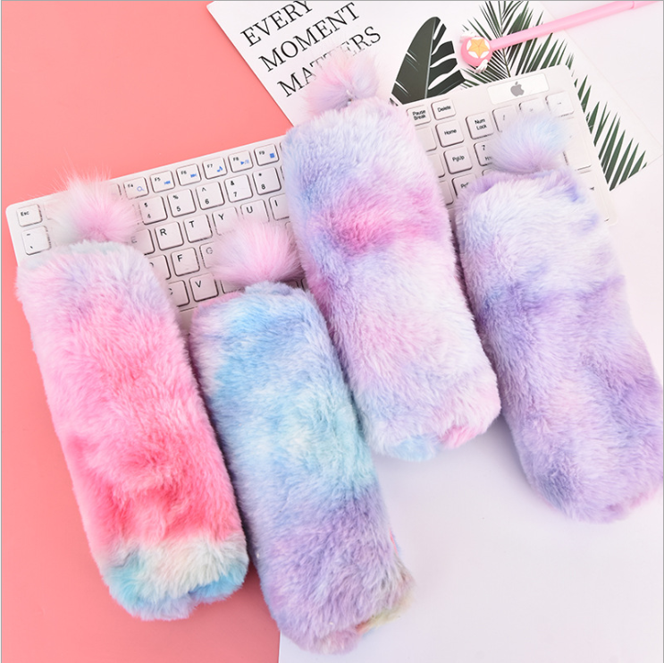 Plush pen bag pencil bag stationery bag storage bag stationery bag large capacity pen bag makeup bag
