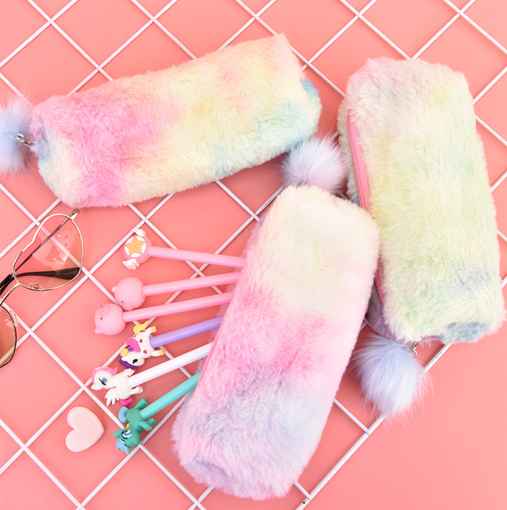 Plush pen bag pencil bag stationery bag storage bag stationery bag large capacity pen bag makeup bag