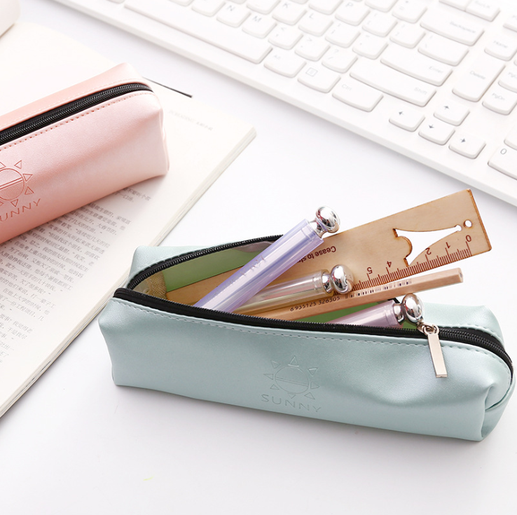 Pen bag octagon large capacity pen bag PU pencil bag stationery bag receiving bag cosmetic bag washing bag