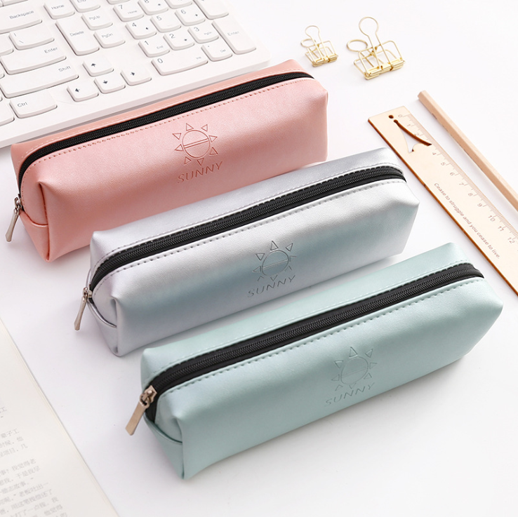 Pen bag octagon large capacity pen bag PU pencil bag stationery bag receiving bag cosmetic bag washing bag