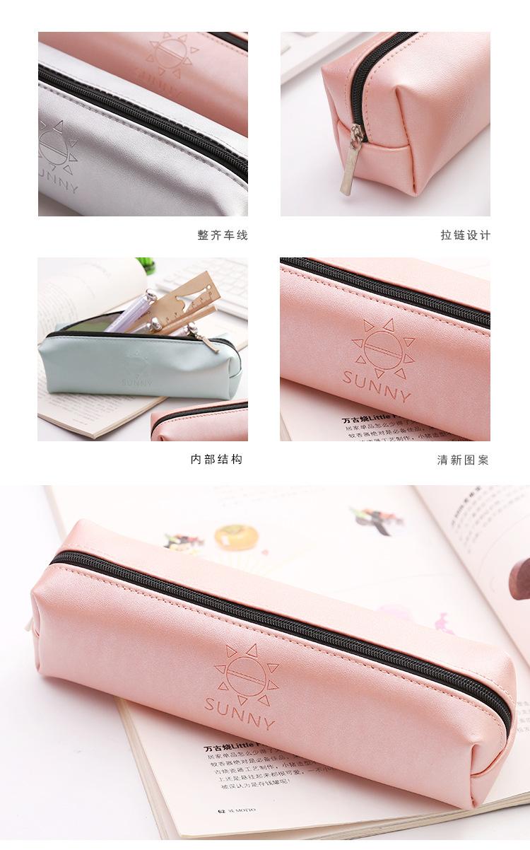 Pen bag octagon large capacity pen bag PU pencil bag stationery bag receiving bag cosmetic bag washing bag Pen bag octagon large capacity pen bag PU pencil bag stationery bag receiving bag cosmetic bag washing bag