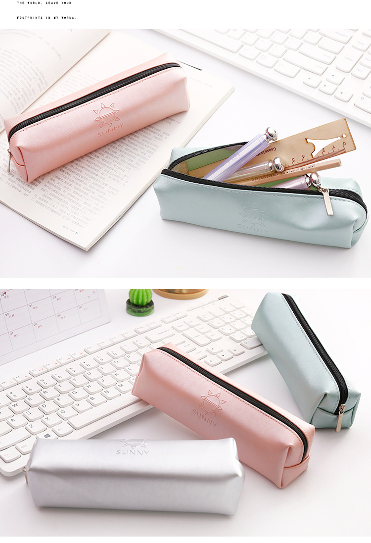 Pen bag octagon large capacity pen bag PU pencil bag stationery bag receiving bag cosmetic bag washing bag Pen bag octagon large capacity pen bag PU pencil bag stationery bag receiving bag cosmetic bag washing bag