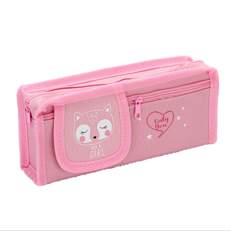 Pen bag double - layer pen bag large capacity pencil bag stationery bag receiving bag stationery bag new style cartoon