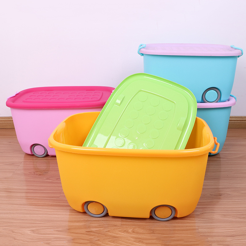 Factory Direct Supply Creative Pulley Cartoon Storage Box Children&#039;s Toy Storage Box Bedroom Clothes Sundries Storage Box