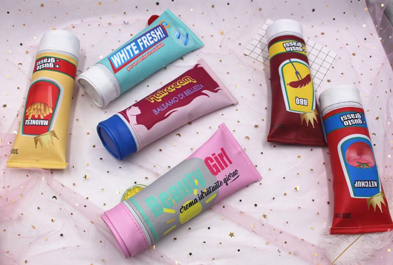 New toothpaste pen bag PU pen bag shape pencil bag stationery bag receive bag wash bag New toothpaste pen bag PU pen bag shape pencil bag stationery bag receive bag wash bag
