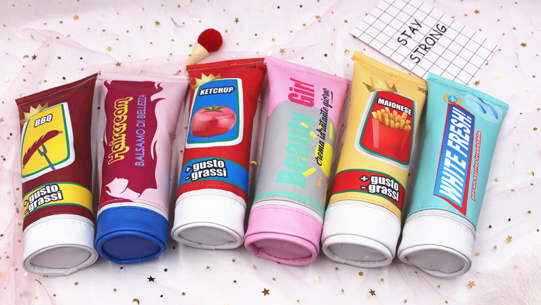 New toothpaste pen bag PU pen bag shape pencil bag stationery bag receive bag wash bag New toothpaste pen bag PU pen bag shape pencil bag stationery bag receive bag wash bag