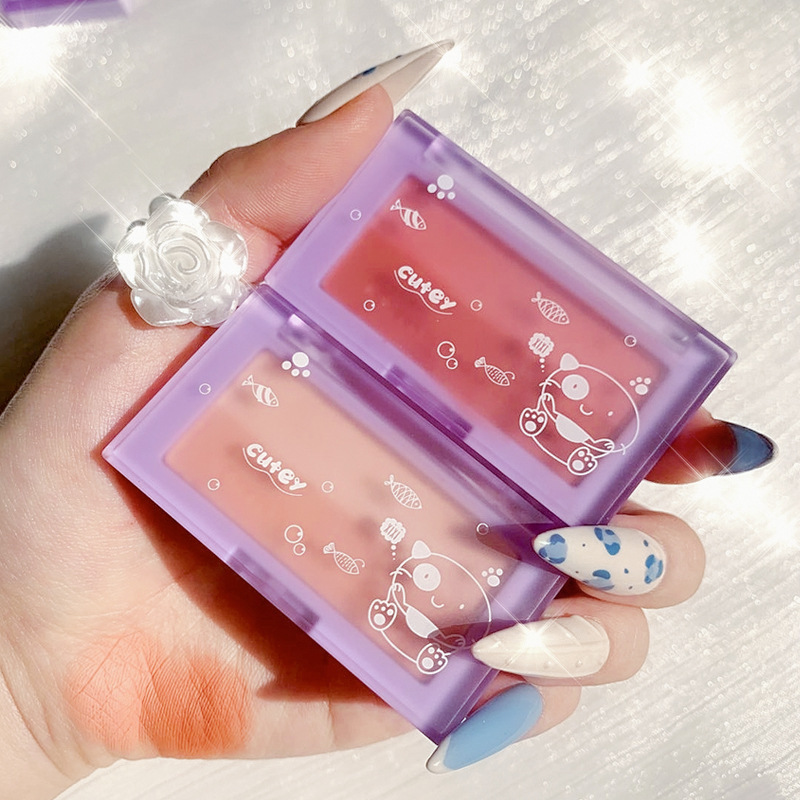 Xixi Cute Cute Cute Blush Powder Two-Tone Blush Nude Makeup Natural Rouge Combination Highlight Repair Makeup Palette