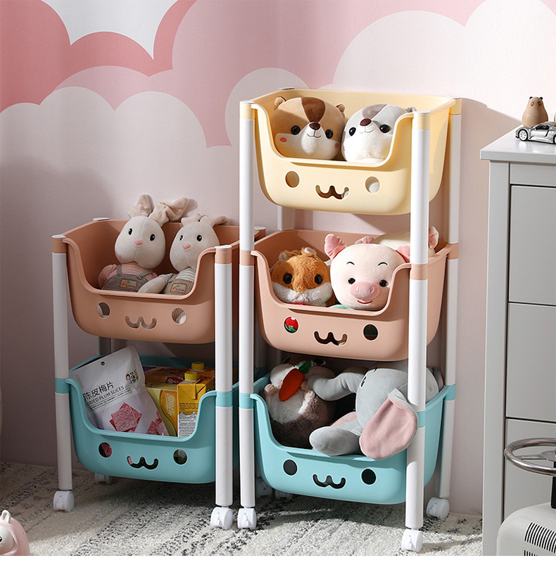 Creative Pulley Toy Storage Rack Floor Multi-Layer Bedroom Storage Shelves Household Living Room and Kitchen Clutter Organizing Shelves Creative Pulley Toy Storage Rack Floor Multi-Layer Bedroom Storage Shelves Household Living Room and Kitchen Clutter Organizing Shelves
