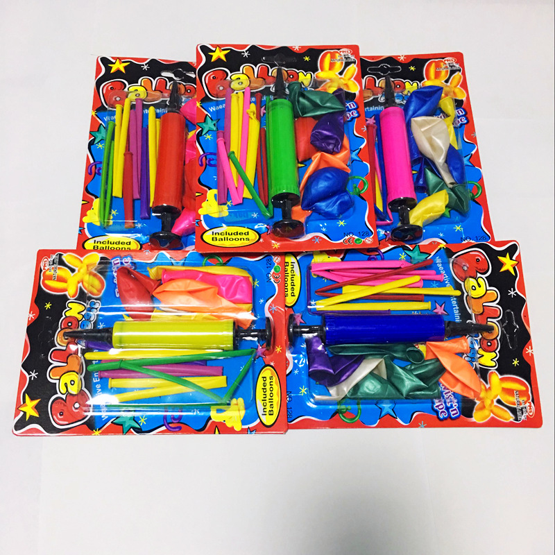 Balloon quality long magic balloon children&#039;s festival colorful plastic balloon with inflator set