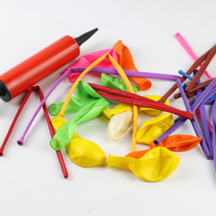 Balloon quality long magic balloon children&#039;s festival colorful plastic balloon with inflator set