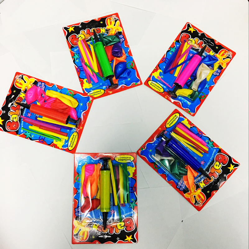 Balloon quality long magic balloon children's festival colorful plastic balloon with inflator set Balloon quality long magic balloon children's festival colorful plastic balloon with inflator set