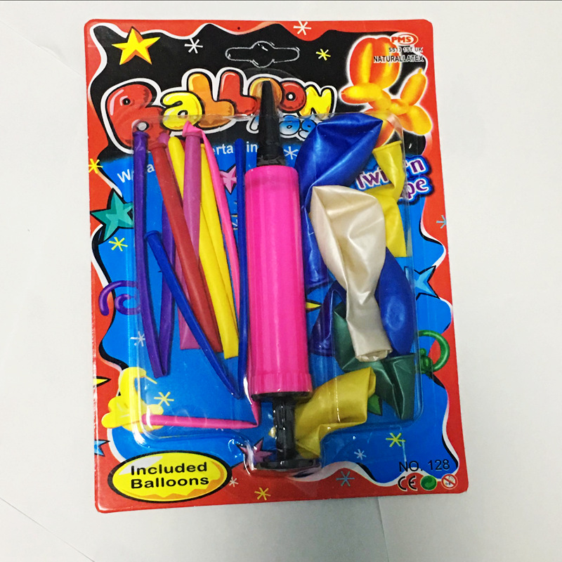 Balloon quality long magic balloon children's festival colorful plastic balloon with inflator set Balloon quality long magic balloon children's festival colorful plastic balloon with inflator set