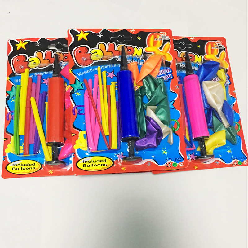 Balloon quality long magic balloon children's festival colorful plastic balloon with inflator set Balloon quality long magic balloon children's festival colorful plastic balloon with inflator set