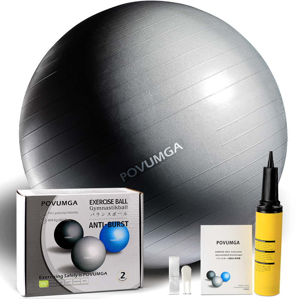 Yoga Ball Thick NonSlip ExplosionProof Send Inflator Gas Pull Environmentally Friendly Odorless Fitness Yoga 55 65 75cm