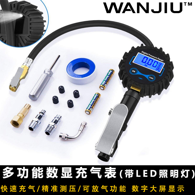 Display Inflating Meter High Precision Tire Inflating Meter Digital Display Tire Inflator Pressure Gauge Inflating Meter