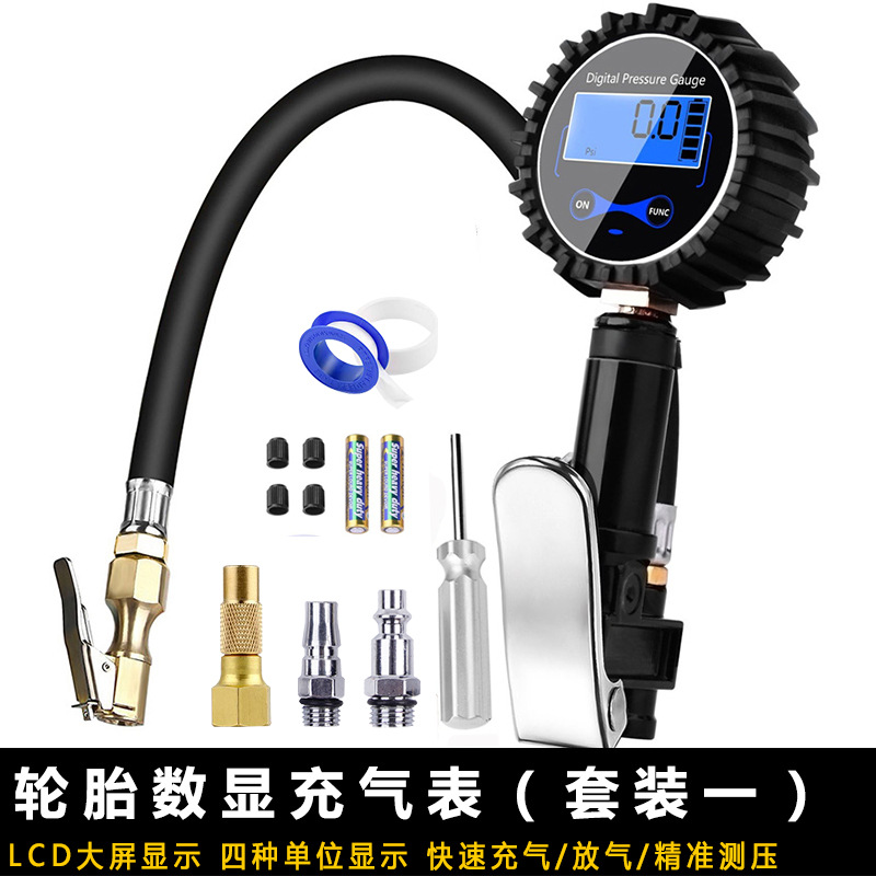 Display Inflating Meter High Precision Tire Inflating Meter Digital Display Tire Inflator Pressure Gauge Inflating Meter