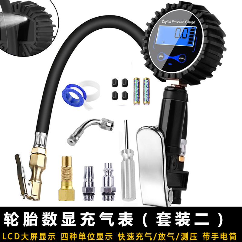Display Inflating Meter High Precision Tire Inflating Meter Digital Display Tire Inflator Pressure Gauge Inflating Meter