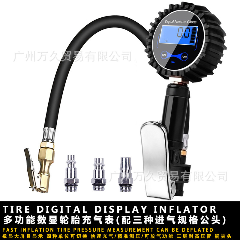 Display Inflating Meter High Precision Tire Inflating Meter Digital Display Tire Inflator Pressure Gauge Inflating Meter