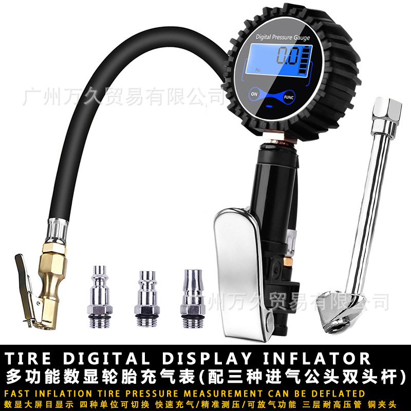 Display Inflating Meter High Precision Tire Inflating Meter Digital Display Tire Inflator Pressure Gauge Inflating Meter