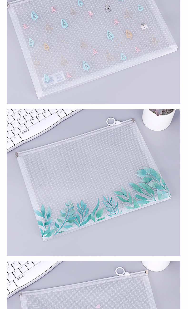 Small fresh students stationery storage convenient documents bag office supplies transparent zipper folder Small fresh students stationery storage convenient documents bag office supplies transparent zipper folder