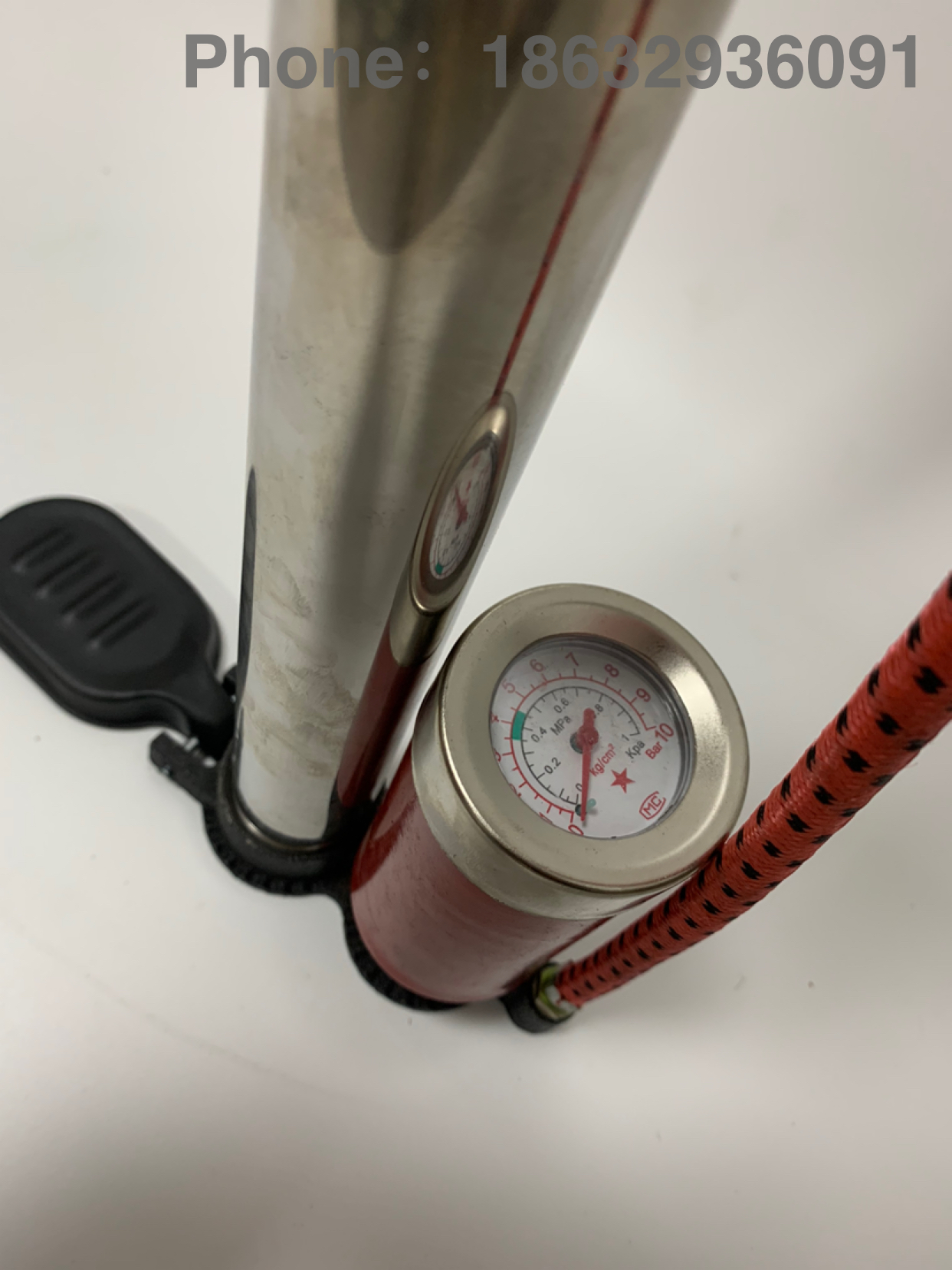 The old stainless steel high pressure pump Bicycle car inflator pump motorbike mountain bike pump
