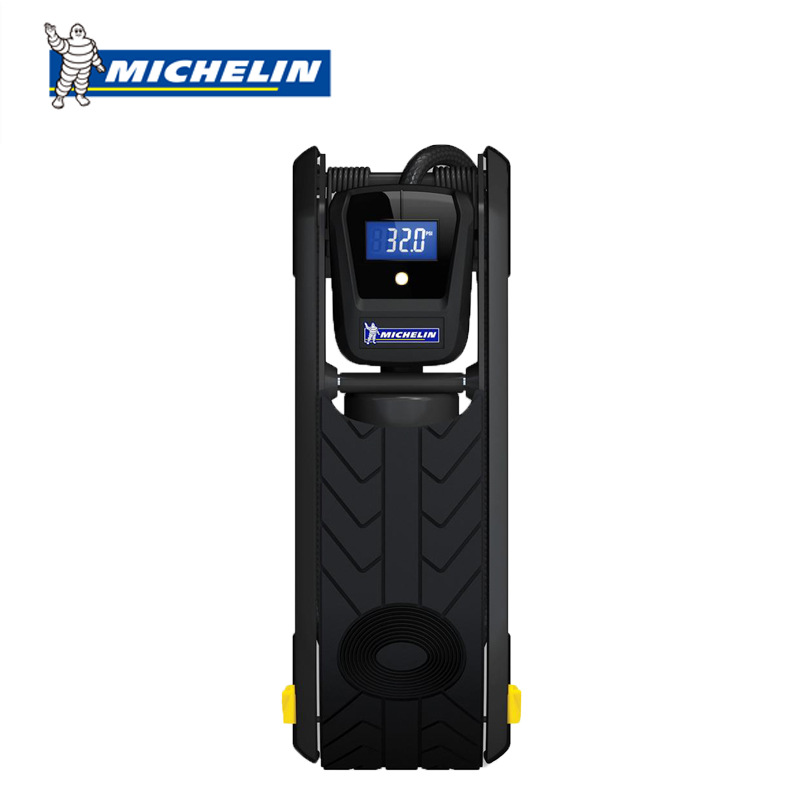 Real Michelin digital display horizontal bar foot pump on the small digital display tire pressure inflator