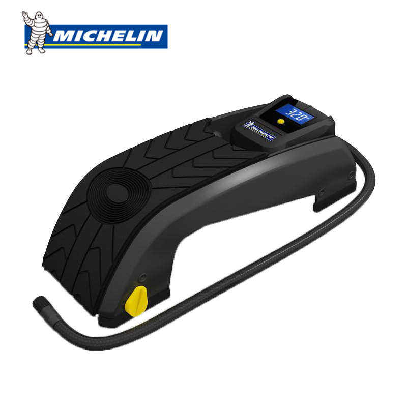 Real Michelin digital display horizontal bar foot pump on the small digital display tire pressure inflator