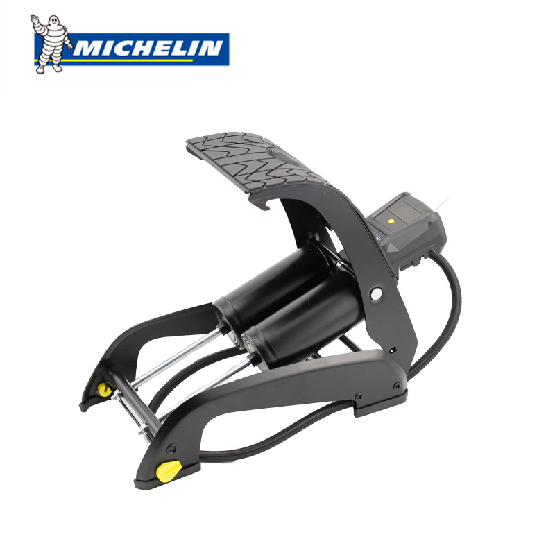 Real Michelin digital display horizontal bar foot pump on the small digital display tire pressure inflator