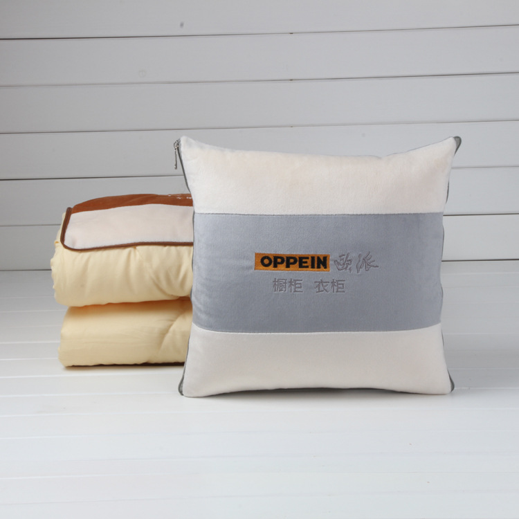 Pillow Blanket Multi-Functional Back Seat Cushion Quilt Logo Wholesale Advertising Gift Cartoon Pattern Warm Pillow