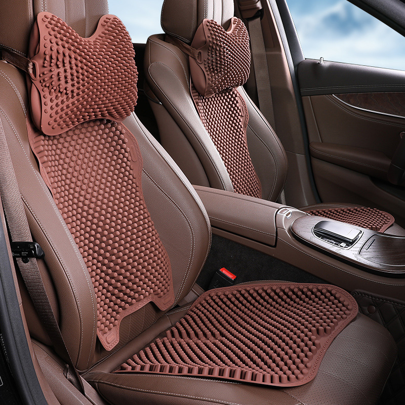 Flash Silicone Car Cushion Summer Car Single Piece Cool Pad Headrest Back Cushion Truck Ventilation Massage Seat Cushion