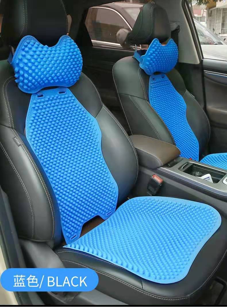 Flash Silicone Car Cushion Summer Car Single Piece Cool Pad Headrest Back Cushion Truck Ventilation Massage Seat Cushion