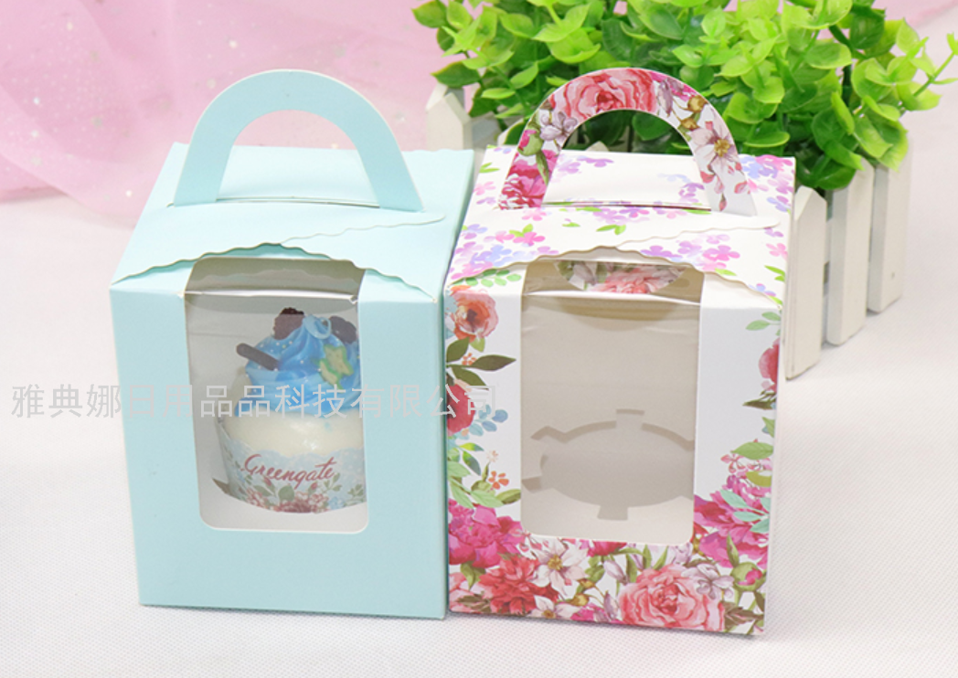 Paper Cup Cake Window Transparent Box Mousse/Mousse Desser Cup 1 Piece Portable Muffin Cup to-Go Box