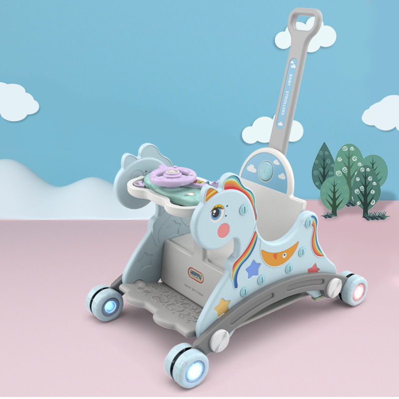 Children &#039;S Pulley Rocking Chair Baby Birthday Gift Multifunctional Dual-Use Rocking Horse Sliding One Piece Dropshipping Distribution
