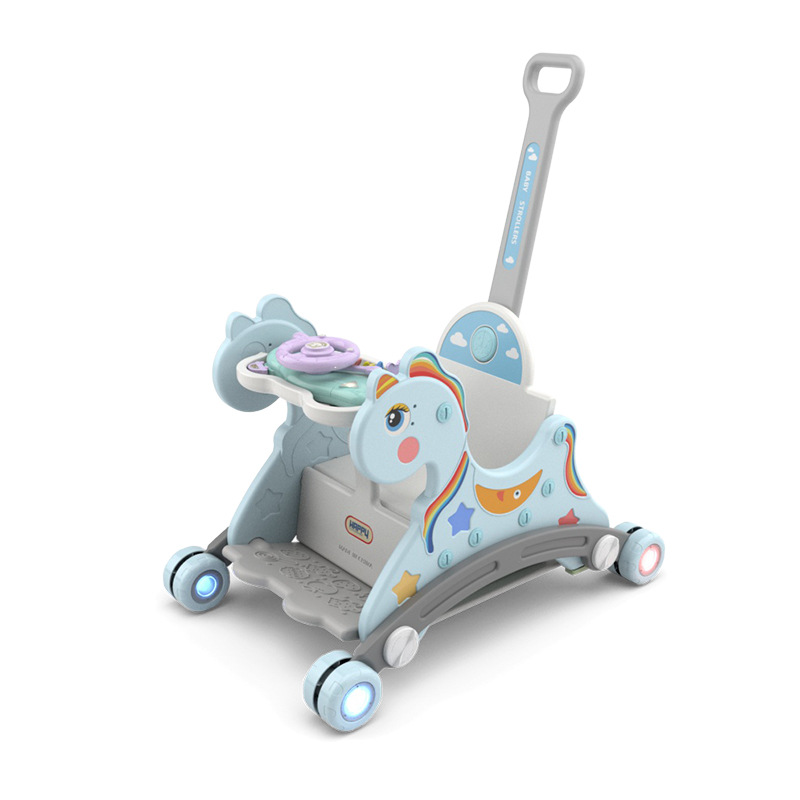 Children &#039;S Pulley Rocking Chair Baby Birthday Gift Multifunctional Dual-Use Rocking Horse Sliding One Piece Dropshipping Distribution