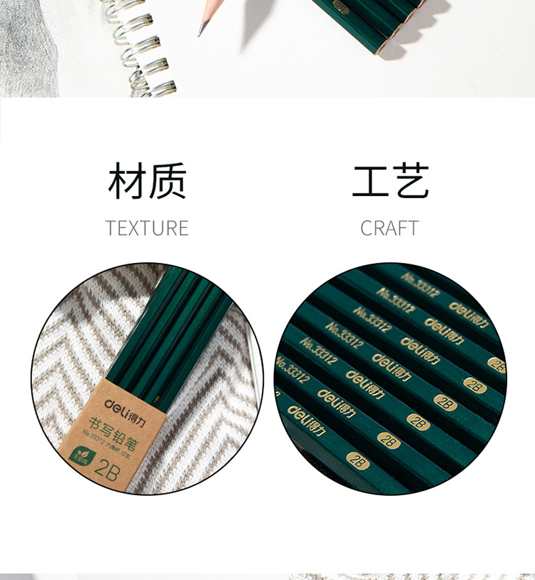 Deli Log Pencil HB for Pupils Exam Writing 2B Drawing Painting Log Exam Pencil Deli Log Pencil HB for Pupils Exam Writing 2B Drawing Painting Log Exam Pencil