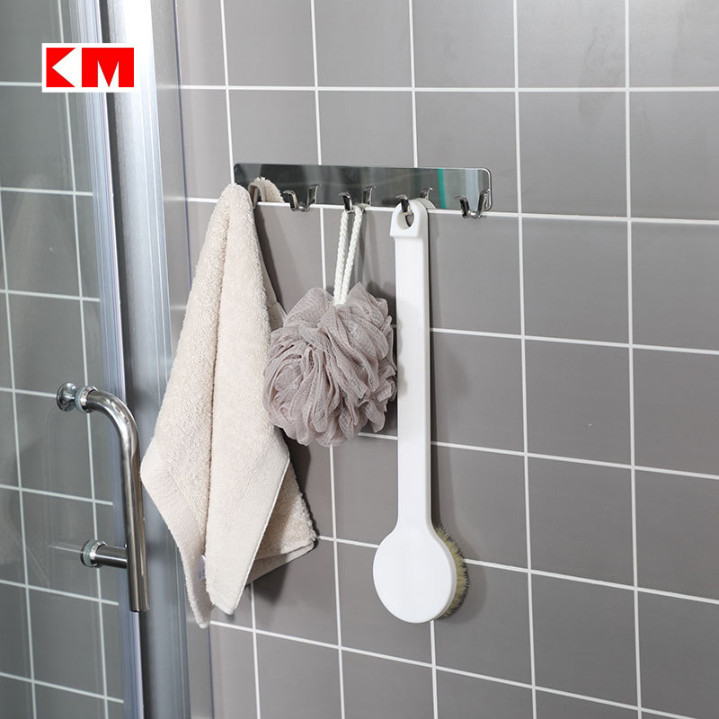 KM 7026 stainless steel five cc-link hook strong glue perforation - free wall bathroom nail - bearing adhesive hooks