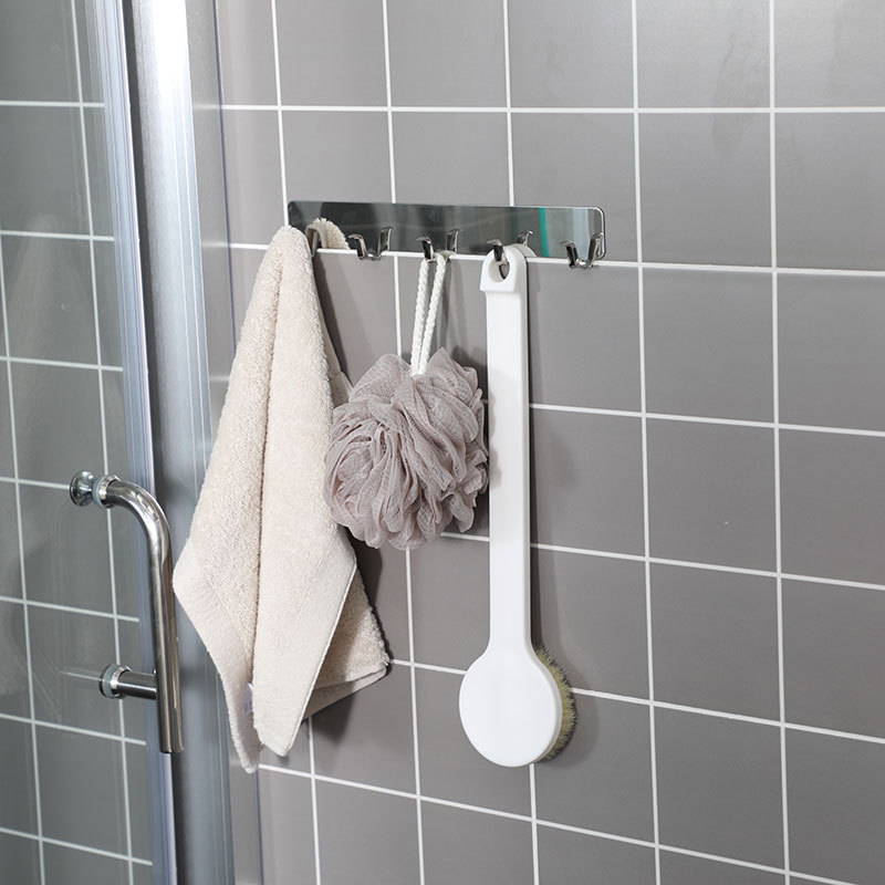 KM 7026 stainless steel five cc-link hook strong glue perforation - free wall bathroom nail - bearing adhesive hooks KM 7026 stainless steel five cc-link hook strong glue perforation - free wall bathroom nail - bearing adhesive hooks