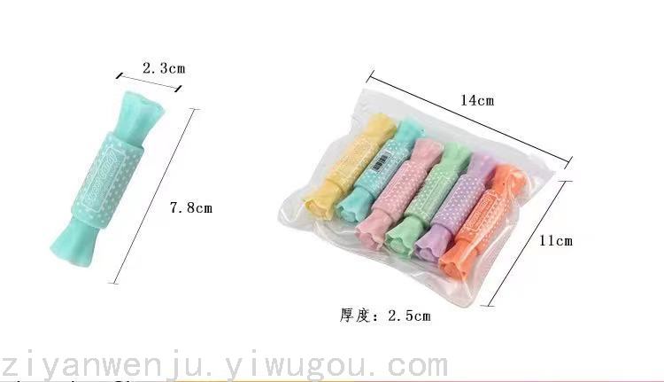 Double-Headed Mini Fluorescent Pen 6-Color Marking Pen Color Marking Pen Creative Student Marking Pen Candy Highlighter