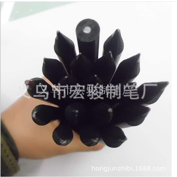 Black wood pencil HB 2B Black wood with diamond pencil small pine support to sample