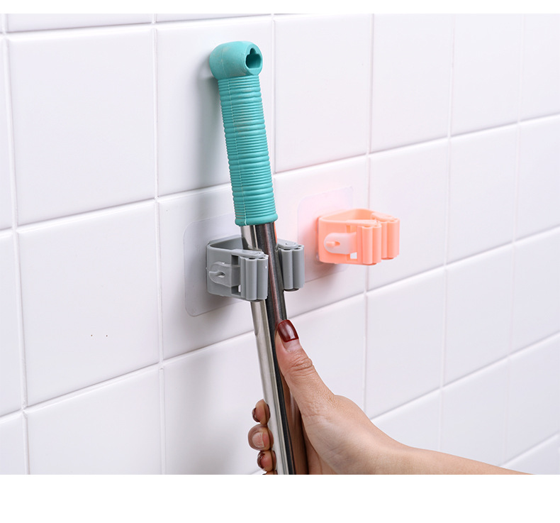 2429 Mop Rack Punch-Free Strong Load-Bearing Mop Clip Toilet Broom Card Holder Storage Wall Mount Hook 2429 Mop Rack Punch-Free Strong Load-Bearing Mop Clip Toilet Broom Card Holder Storage Wall Mount Hook